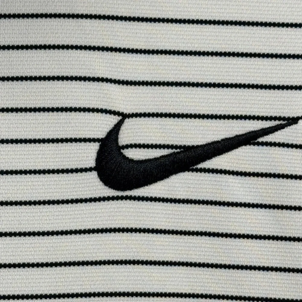 Nike Golf Dri-FIT Polo Shirt Mens XXL White Black Striped Short Sleeve Standard